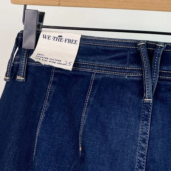 NEW Free People We the Free Crvy Counter Culture Button Fly Wide Leg Crop Jeans - Picture 6 of 7